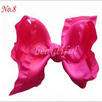 

20 BLESSING Happy Girl Boutique Hair Accessories Ruffle Ribbon 4" ABC Bow Clip