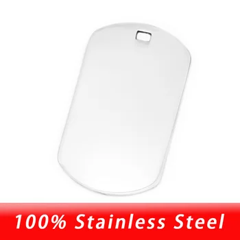 

100% Stainless Steel Dogtag For Men Blank Metal Tag Military Plate Collar Army Soldier Pendant High Polished Wholesale 10pcs