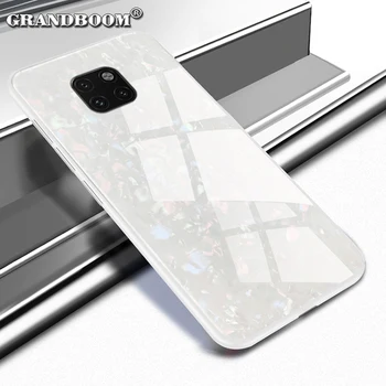 

100pcs Conch Shell Luxury Bling Tempered Glass Case For Huawei Mate 20 10 9 Pro Lite Nova 3i 2S Plus TPU Frame Hard Back Cover