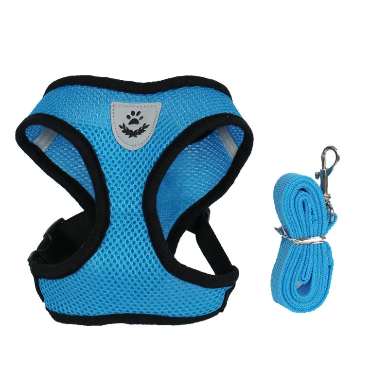 

Adjustable Soft Breathable Dog Harness Nylon Mesh Vest Harness For Dogs Puppy Collar Cat Pet Dog Chest Strap Leash Pet Supplies