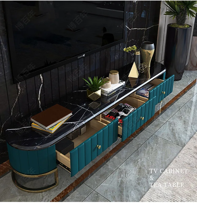 حامل تلفاز الأزرق/الأبيض لامعة المعيشة غرفة التلفزيون حامل شاشة mueble البيضاوي حافة مجلس الوزراء ميسا + منضدة تليفزيون حامل + القهوة سنترو الجد...