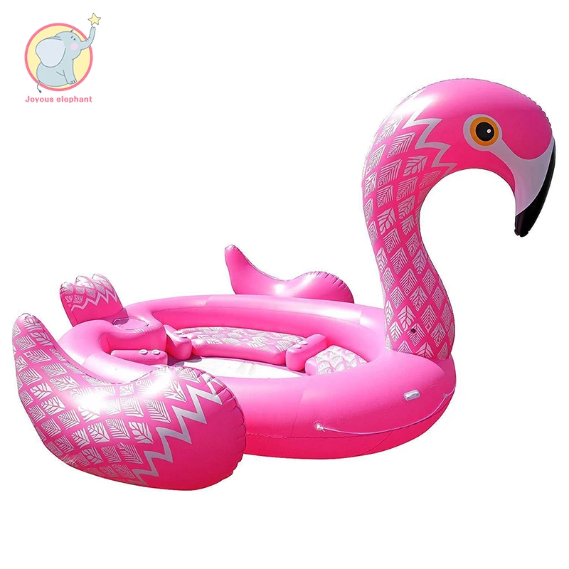 6 человек надувной гигантский Розовый фламинго лодка бассейн поплавок плавательный остров Лето плот надувные матрасы спасательный круг пляжные Вечерние