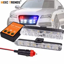2Pcs 6 LED Front Grill Strobe lights Bar White Yellow Red Blue Car Police Flash Light Emergency Warning Flashing Fog Lights 12V 2Pcs 6 LED Front Grill Strobe lights Bar White Yellow Red Blue Car Police Flash Light Emergency Warning Flashing Fog Lights 12V