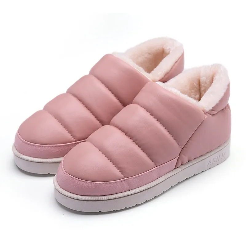 

Snow Boots Winter Flats Platform Casual Home Shoes Woman Winter Warm Faux Fur inside WaterProof Women Ankle Boots 9h47