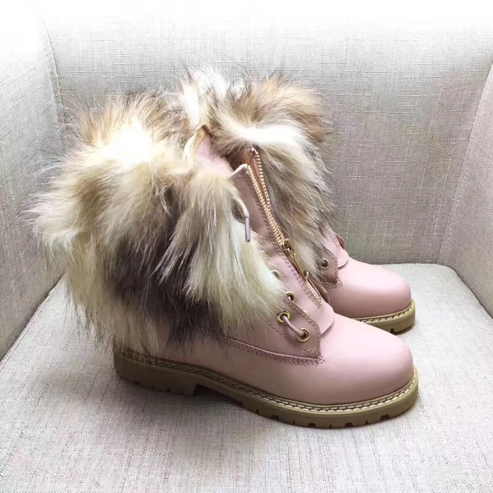

Ladies fur combat boots for women New Ankle Boots Black Booties Shoes Woman Motorcycle Boots Punk girls shoes Women Martin Boot