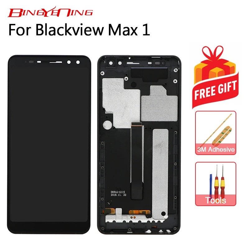 

BingYeNing New Original For Blackview Max 1 Touch Screen+LCD Display +Frame Assembly Replacement