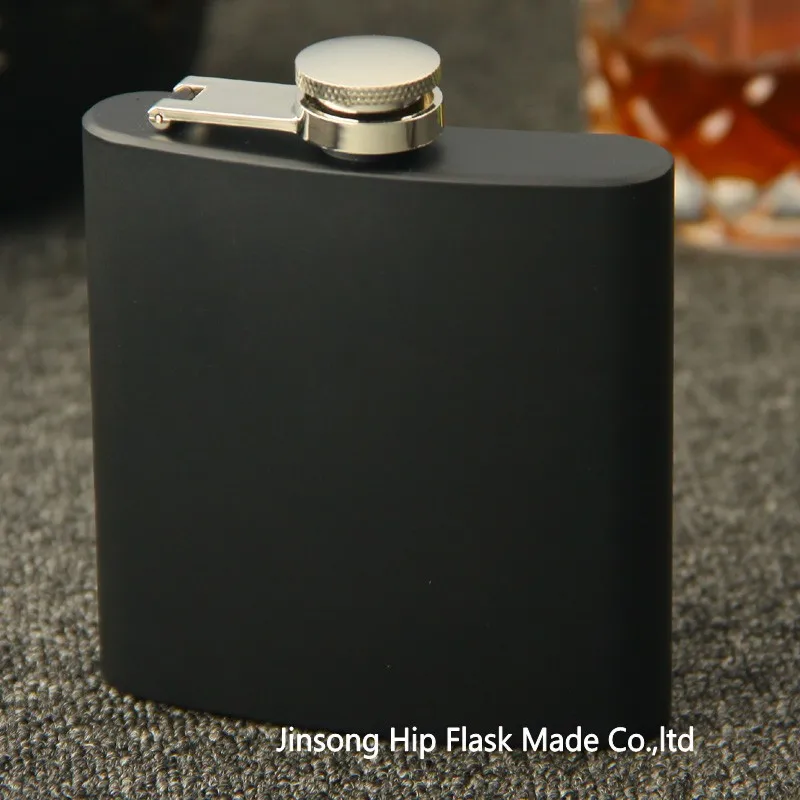 

Matt BLACK color 6oz stainless steel hip flask , Flask can be laser engraved