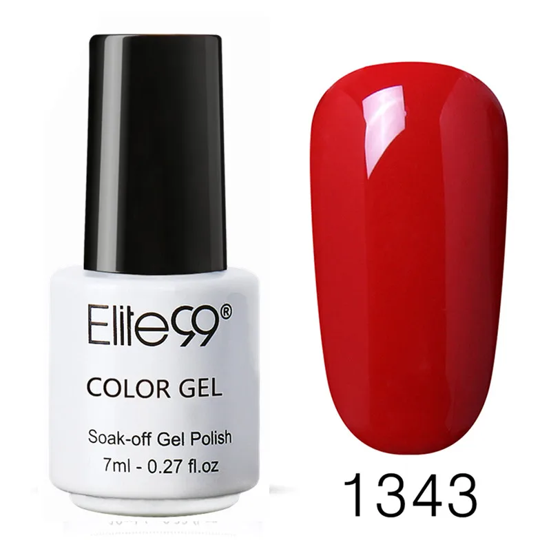 Elite99, 7 мл, чистый цвет, 1 шт., Гель-лак, Полупостоянный замачиваемый лак для ногтей для УФ-и светодиодной лампы, Модный маникюр, Гель-лак для ногтей - Цвет: 1343