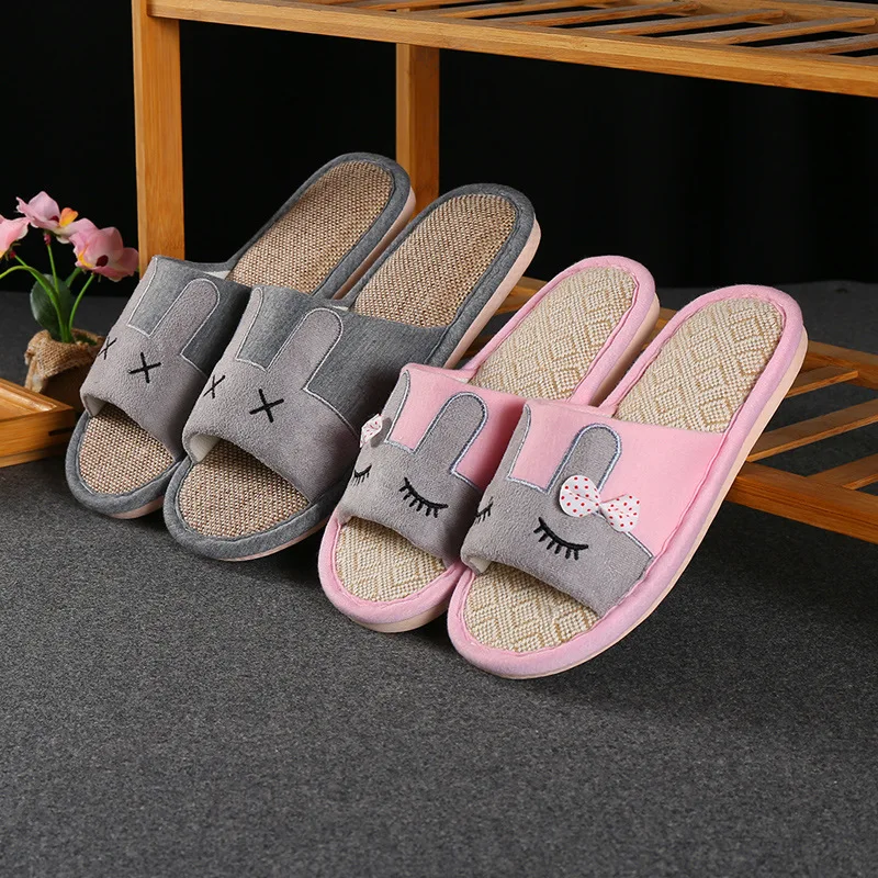 Women-Hemp-House-Slippers-hot-sale-cute-Cat-zapatos-mujer-Home-Slippers-indoor-woman-shoes-couple