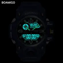 BOAMIGO Brand Men Sports Watches Military LED Digital Analog Wrist Watch man shock Swim Waterproof Blue Clock Relogios Masculino