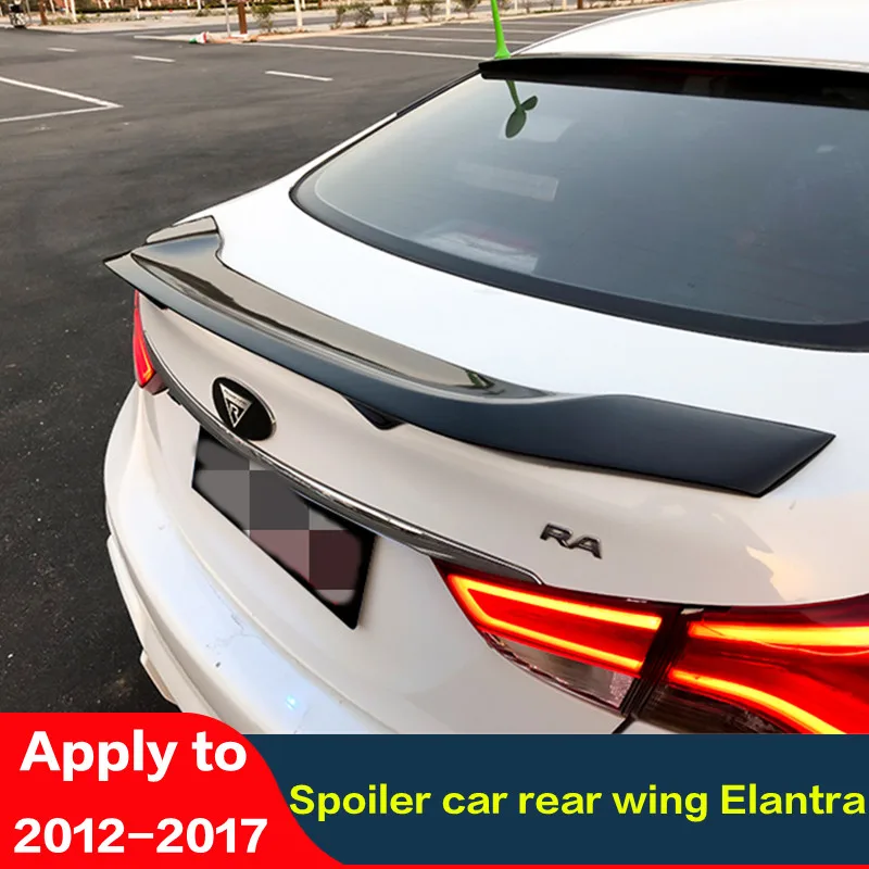 

CEYUSOT For CAR Spoiler WING OLD Hyundai Elantra Carbon Fiber /FRP 2012-2017 Trunk Rear Lip Black Tail FIN Accessories Body Kit