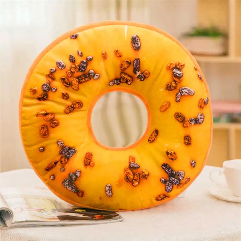 Soft Plush Pillow Stuffed Seat Pad Sweet Donut Foods Cushion Cover Case Toys High quality Plush stuffed with PP cotton #3o10#f (4)
