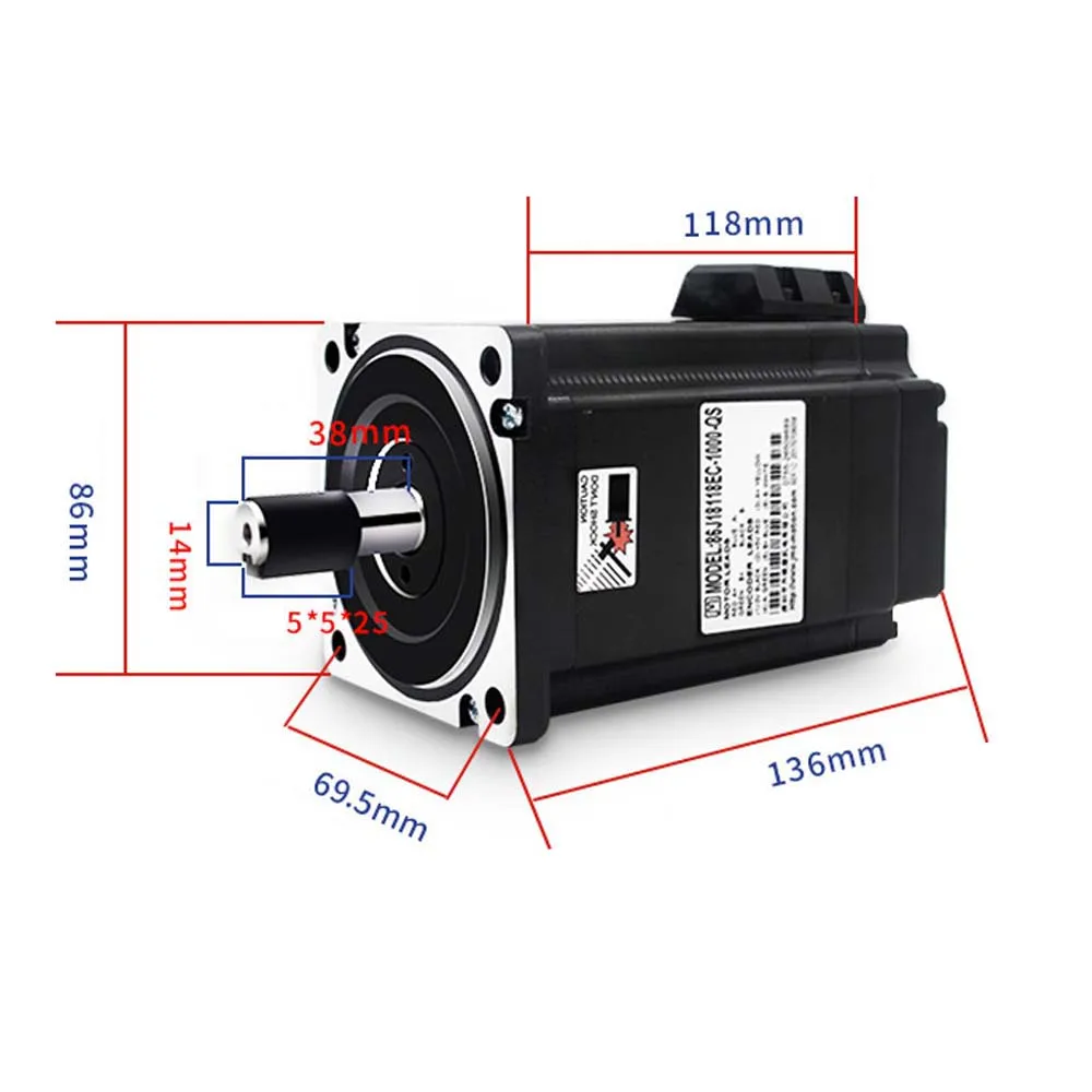 2 фазы 8.5Nm NEMA34 замкнутый контур шаговой системы 86 мм 5A шаговый двигатель привод комплект 86J18118EC-1000+ 2HSS86H для ЧПУ резки