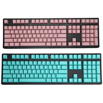 

blank printed 108 keys Blue Pink OEM Profile Thick pbt keycaps for wried usb mechaniacal gaming keyboard iso keycap