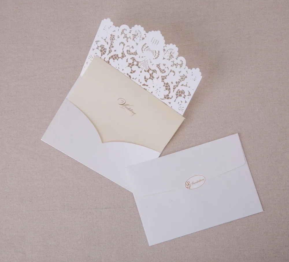 Vintage Large Letter Postcard Wedding Invitation Printed Pocket Learn About Invitation Printing On Card Stock Uprinting Wedding Cardstock