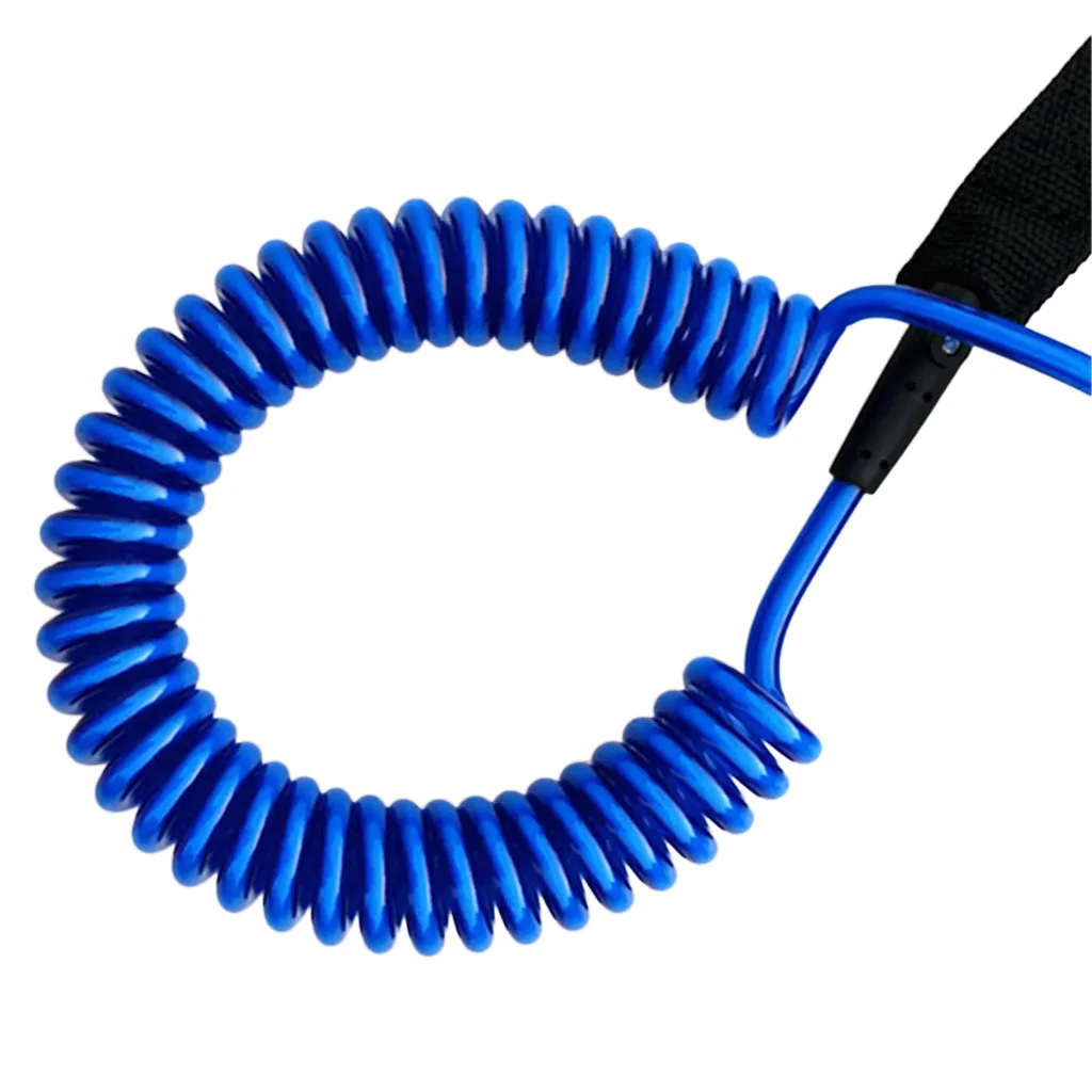10ft 7mm Coiled Surfboard SUP Leash Stand up Paddle Board Leg Rope Ankle Strap with Waterproof Wallet Dry Bag - Choose Colors