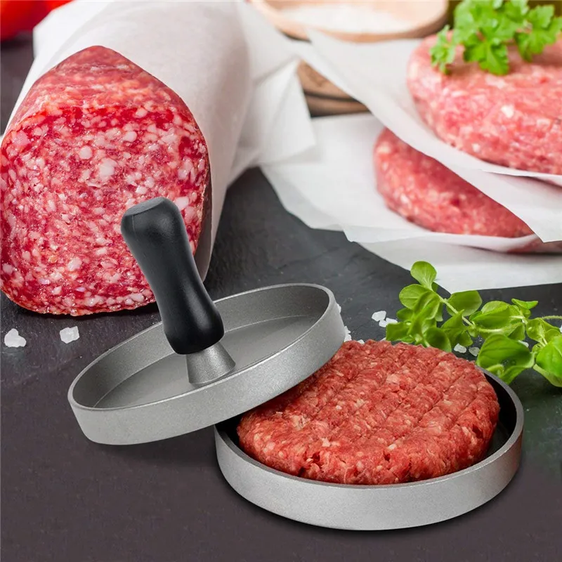 1 Set Round Shape Hamburger Press Poultry Tools Aluminum Alloy