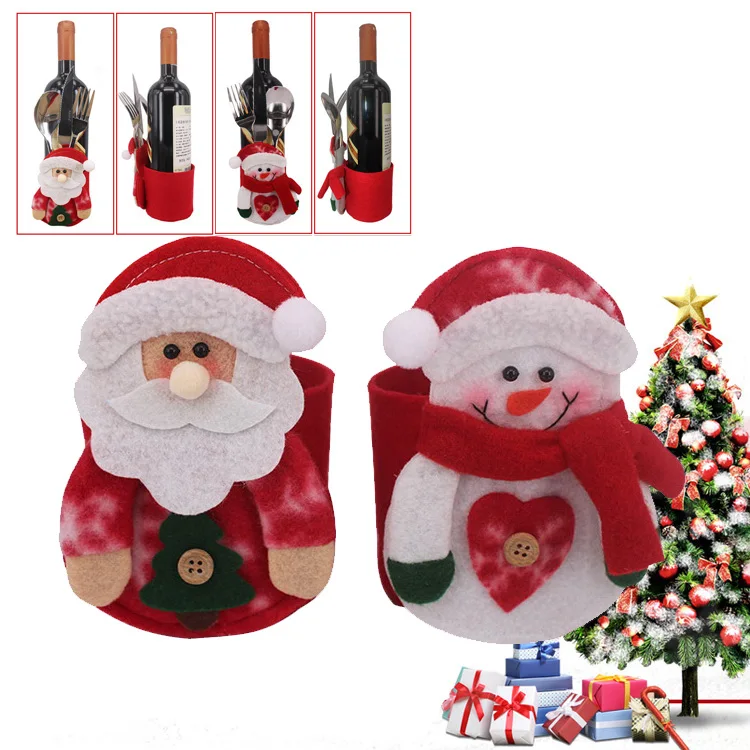 Christmas Fancy Home Party Wine Bottle Bag Cover Christmas Table Decor