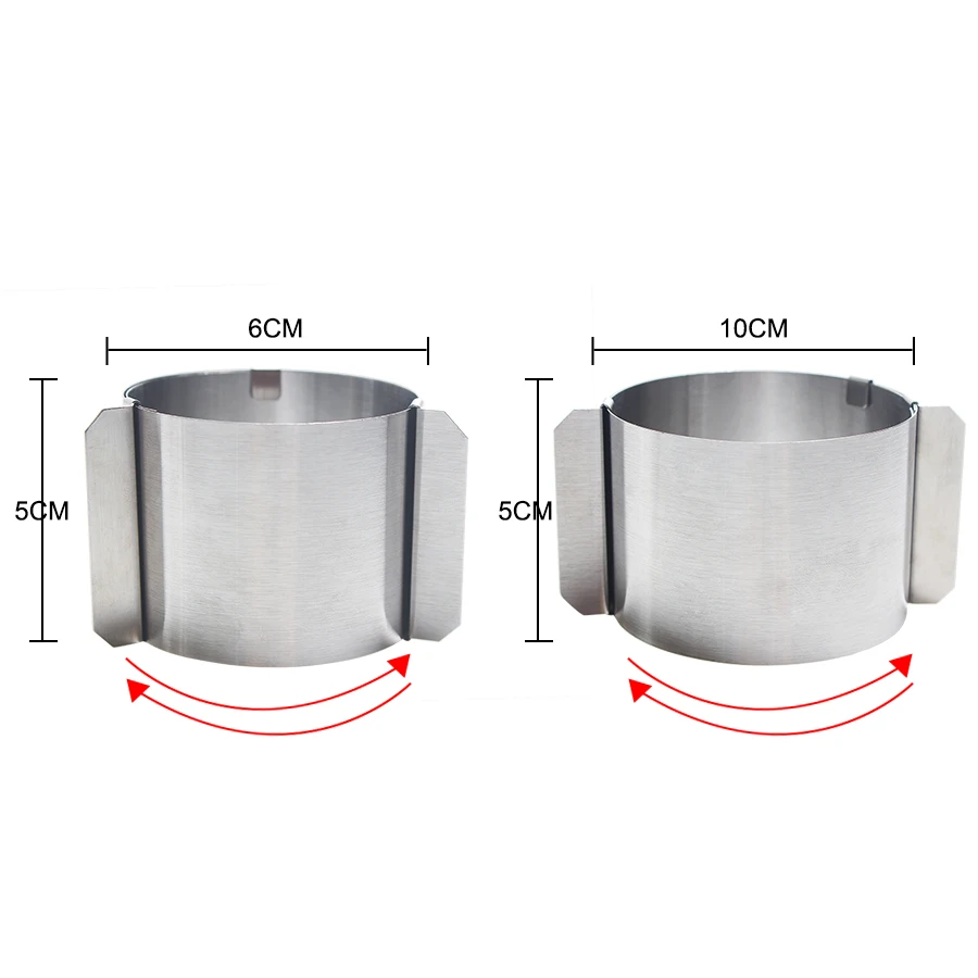 4 дюйма кольцо для Мусса из нержавеющей стали Форма для торта круг Регулируемый 6-10 см мусс печенье кухонные формы аксессуары для тортов