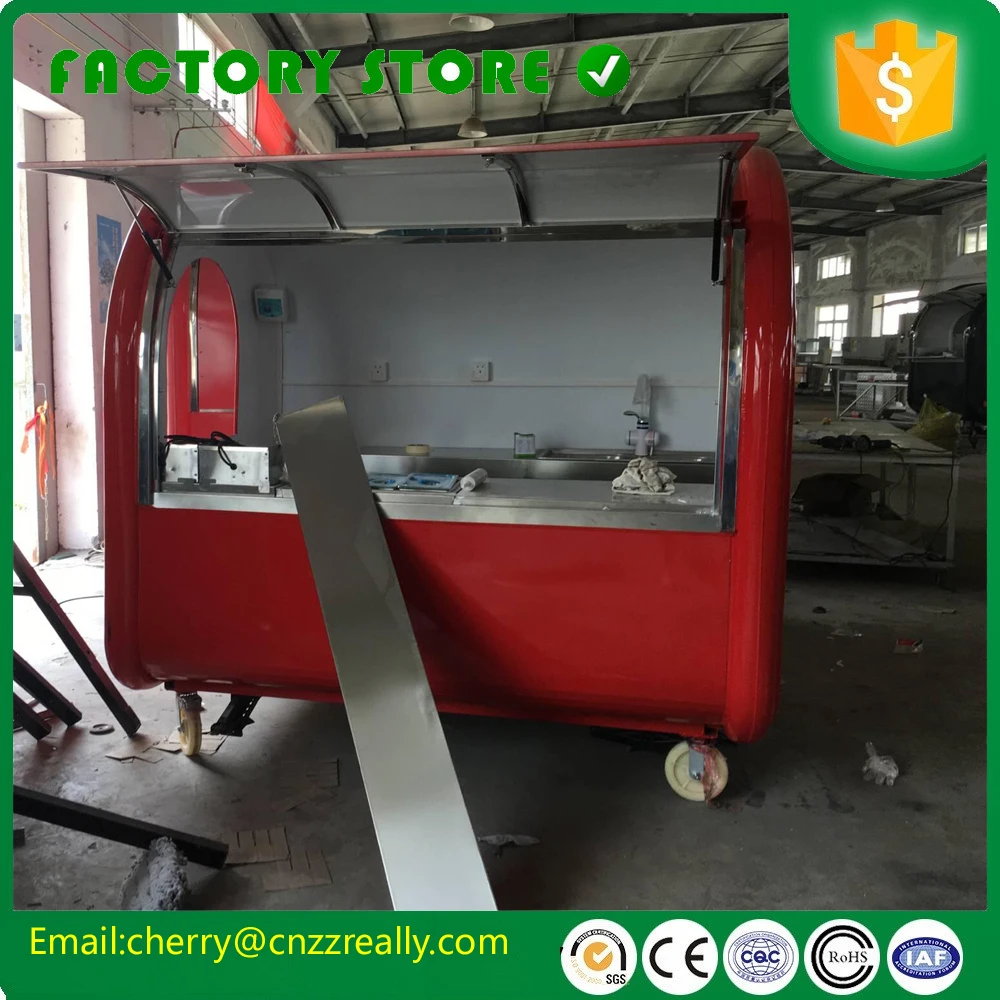 Stainless steel commercial hamburgers carts food cart for sale