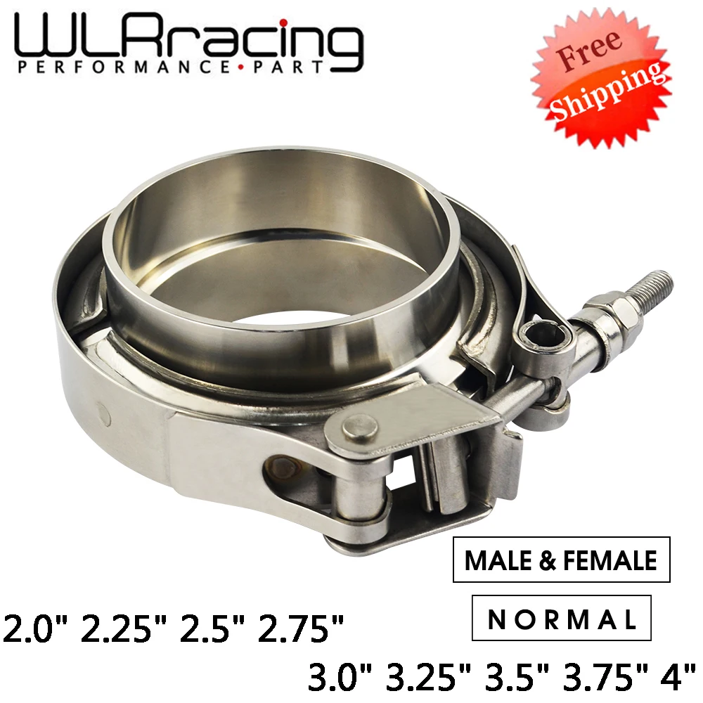

2" 2.5" 3" 3.5" 4" Stainless Steel Car V-band Male Female Exhaust Flange Clamps QUICK RELEASE V band Clamp Kit 1.5 2.5 3 Inch
