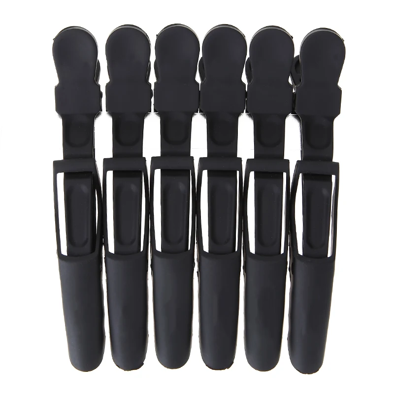 

6Pcs Hairdressing Salon Hairpins Hair Clips Matte Sectioning Black Plastic Clip Clamps Crocodile Barrette DIY Accessories Tools