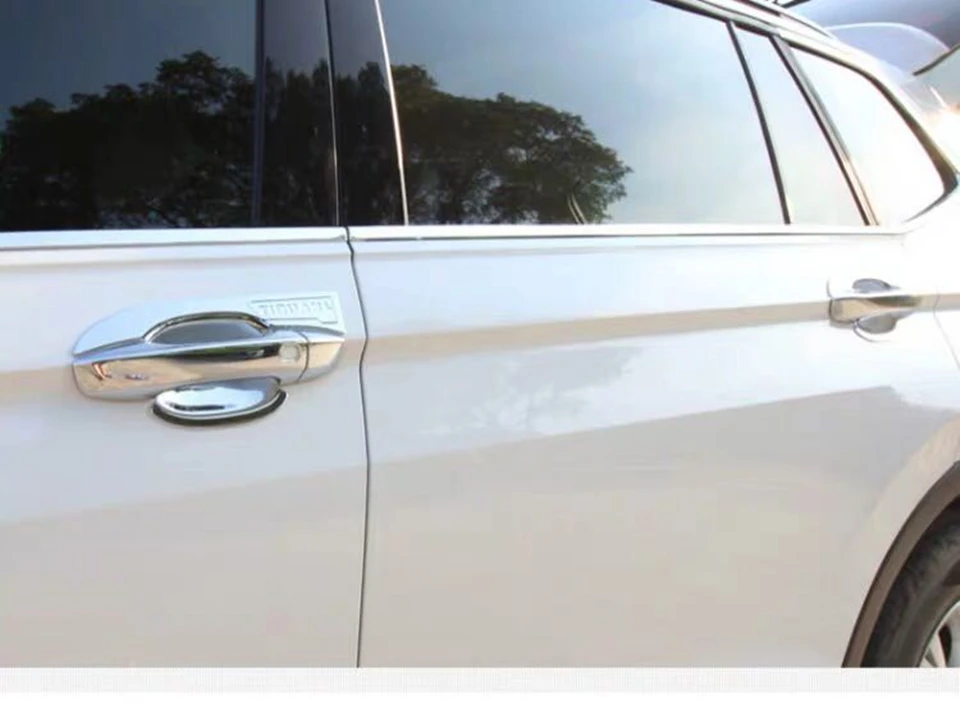 Для Volkswagen Tiguan- дверная ручка защита дверная чаша протектор хромированная внешняя отделка Защитная крышка Чехлы наклейки