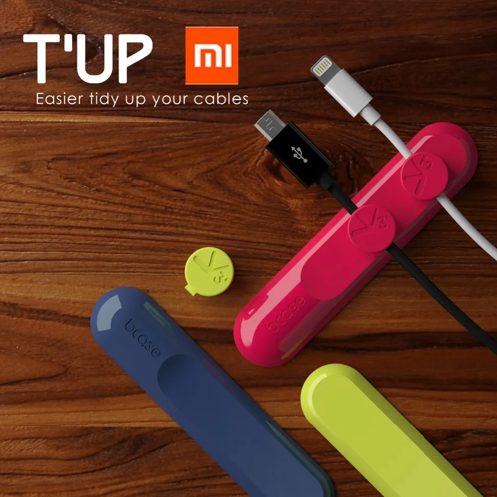 Xiaomi mijia Bcase TUP Магнитный Настольный кабель зажимы управление шнуром Крошечные 3