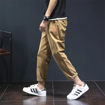 

Japanese men's pants summer loose joggers pants wild straight casual pants American retro hip hop tooling trousers streetwear