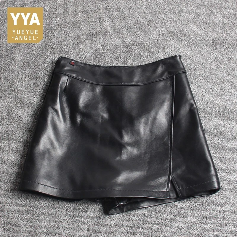 Wear Leather Shorts | Real Leather Shorts Women | Asymmetric Leather Shorts  - Fashion - Aliexpress