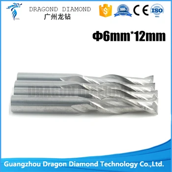 

5pcs 6*12mm Two Flutes Carbide Spiral bits, End Milling Tools, CNC Cutting Bits, Engraving Cutter on Woodworking