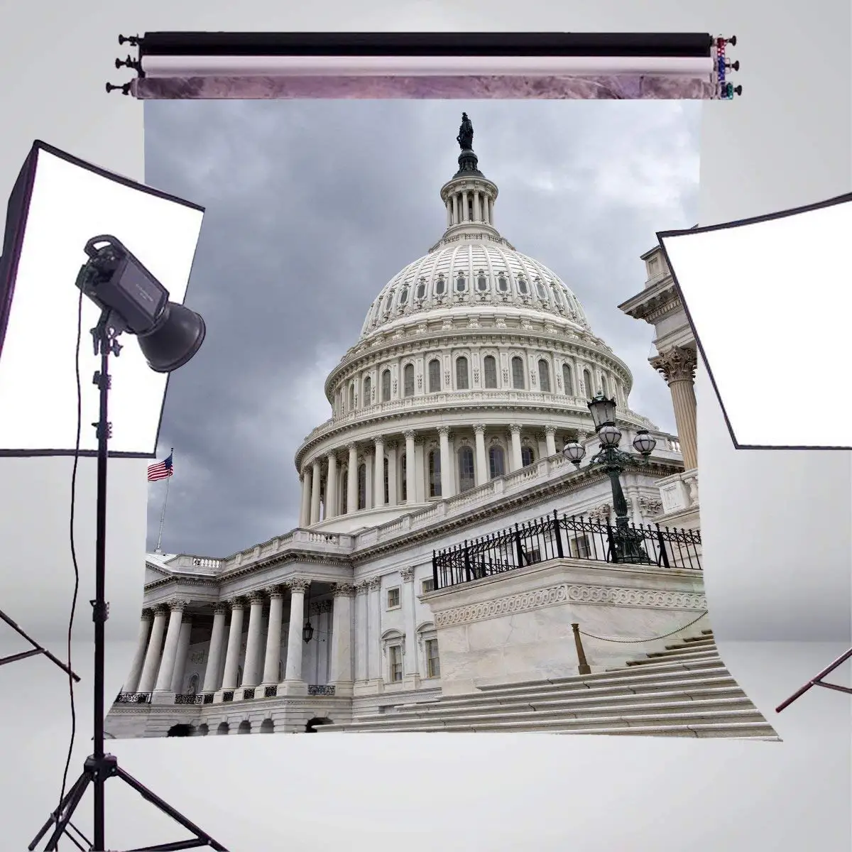 CdHBH 7x5ft Capitol Building Backdrop Luxury Car Capitol Building Photography Backdrop Photo Studio Background Props LYP082