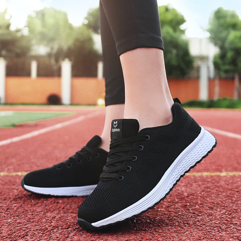 Women casual shoes fashion breathable Walking mesh lace up flat shoes sneakers women 2018 tenis feminino pink black white Women casual shoes fashion breathable Walking mesh lace up flat shoes sneakers women 2018 tenis feminino pink black white