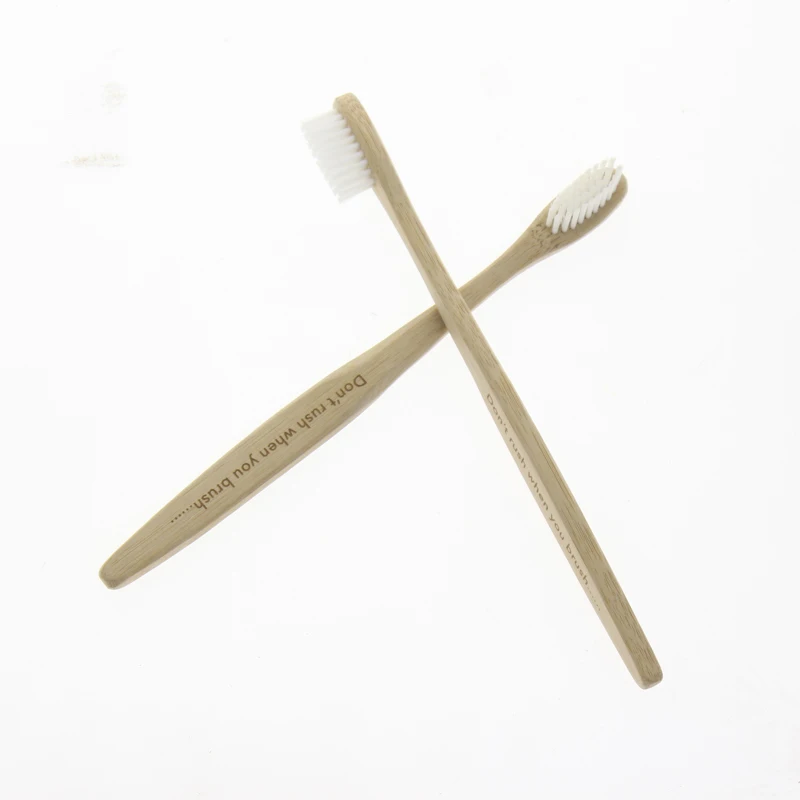 

FDA Certification 2Pcs/Set 17cm Flat Handle Natural Bamboo Best Cheap Adult Toothbrush Tooth Brush