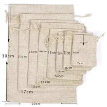 Sacs cadeaux en toile de Jute, 50 pièces/lot, sacs cadeaux en toile de Jute naturelle avec cordon de serrage, emballage de cadeaux pour faveurs de fête, sacs cadeaux pour bonbons de mariage, fournitures de fête