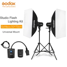 600Ws Godox строб студия Flash светильник комплект 600 W-фотографический светильник ing-Strobes, светильник, триггеры, софтбокс