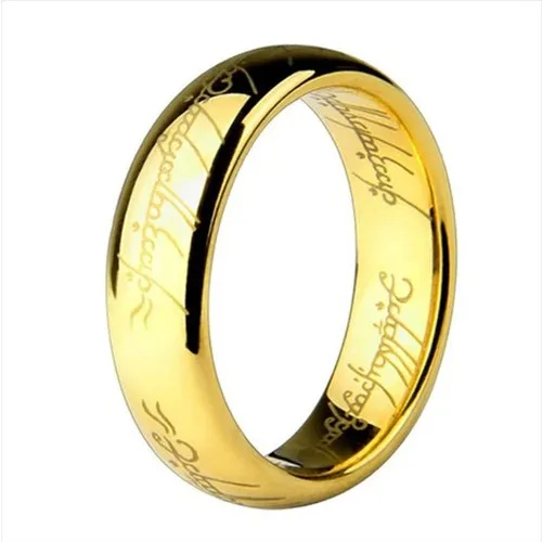 Hobbit Letters Male Gift Movie men's Titanium 316L Stainless Steel 18K gold plated Rings For Men Women