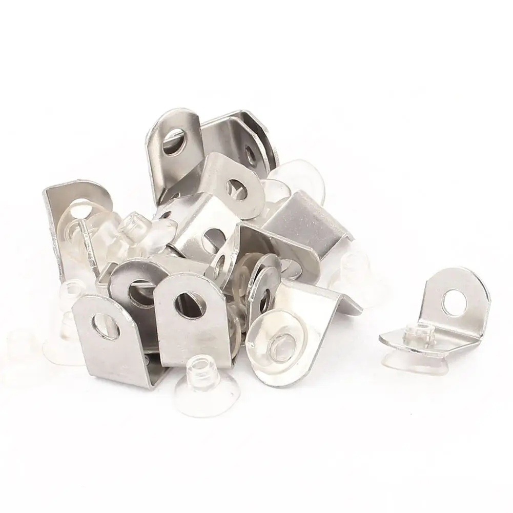 Right Angle Bracket Corner Brace Glass Shelf Fixing Clip Support 20pcs