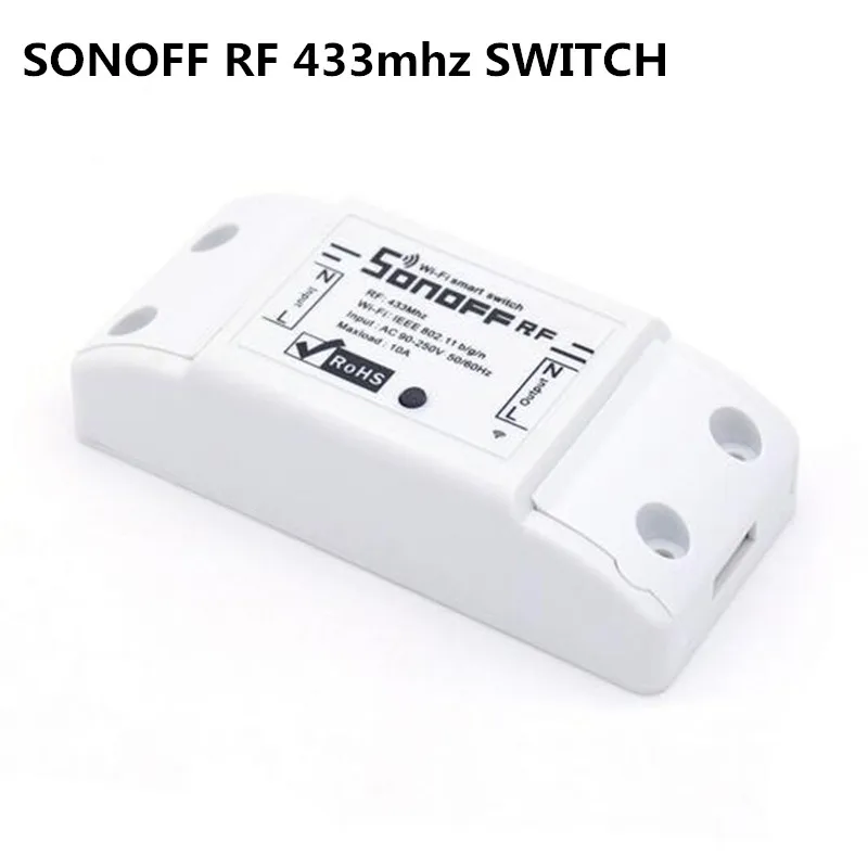 1ch sonoff РФ Wi-Fi Беспроводной Smart Switch 90 В 110 220 AC 10A с 433 мГц Дистанционное управление