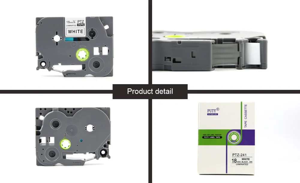 20 шт. TZe241 TZ2-241 для Brother ламинированная Этикетка ленты 18 мм черный на белом Совместимость для Brother P-touch этикетки принтеров