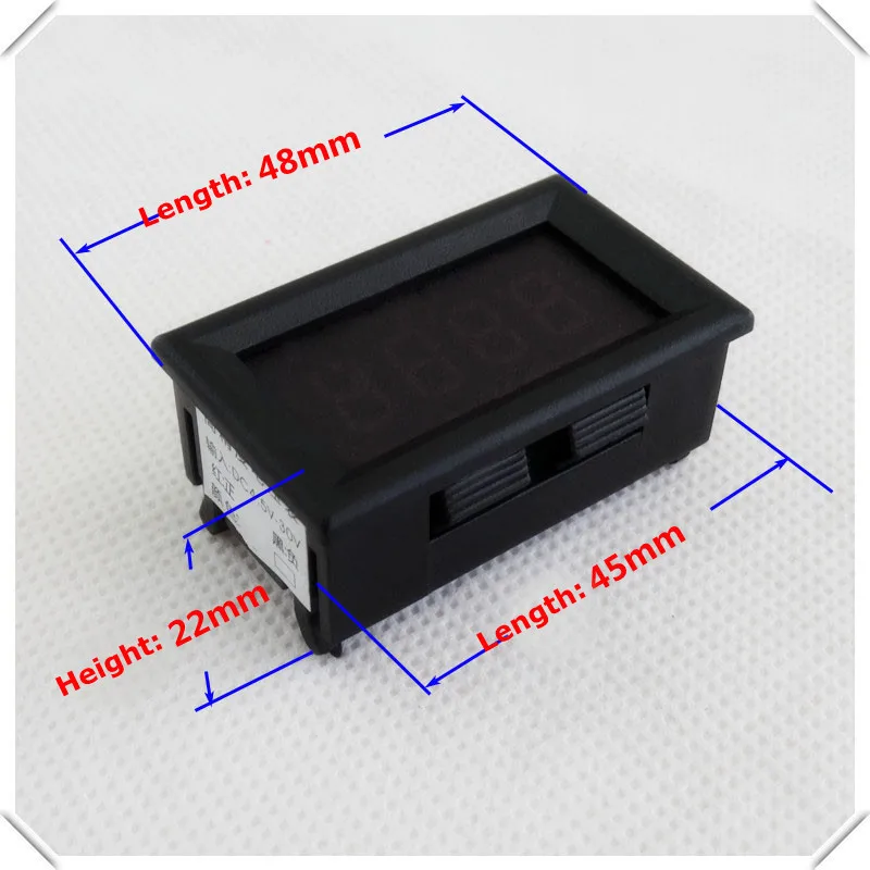RD 0,3" Цифровой вольтметр постоянного тока 3,50-30,00 В 4 цифры 2 провода с оболочкой напряжения автомобиля Панель метр светодиодный цветной дисплей [4 шт./лот]