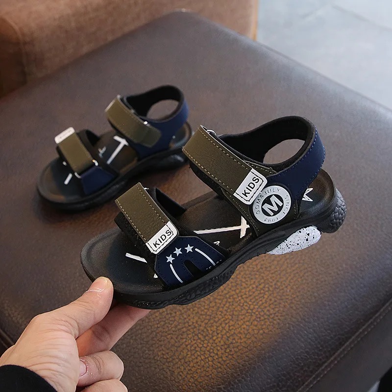 2019 Boys Sandals Summer Kids Shoes Fashion Leather Sport Sandals Children Shoes Flats Open Toe Beach Boys Shoes Size 26-31