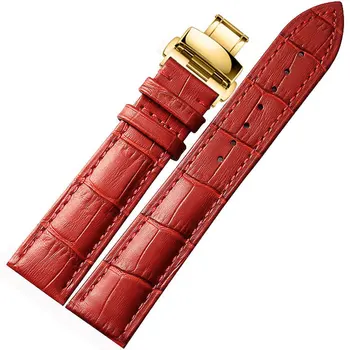 

12 14 18 20mm Red Genuine Leather Watch Band Fashion Watchband Noble lady leather Watch Strap For fiyta seiko watchband.