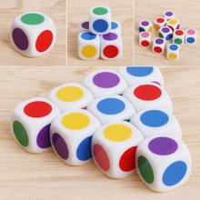 15 мм Разноцветные Акриловые кубические бусины в виде игральных костей шесть сторон d6 портативные настольные игры игрушки 10 шт