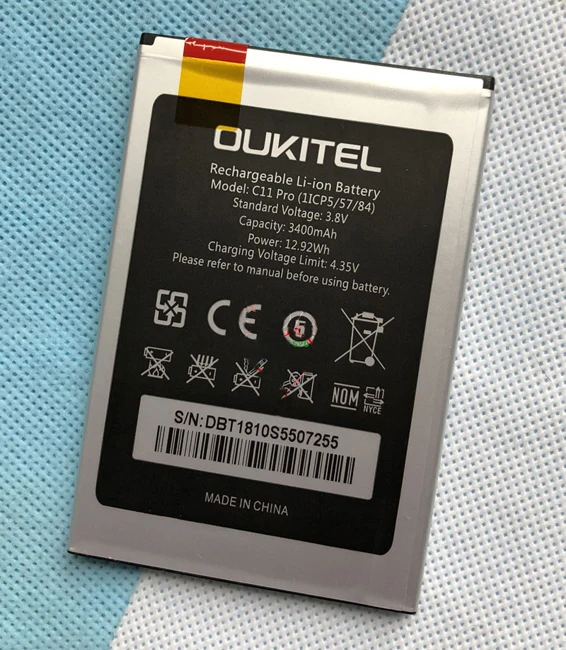 Оригинальный аккумулятор OUKITEL C11 Pro 3400 мА/ч 3 8 в для телефона 5 дюйма 18:9 Android 1