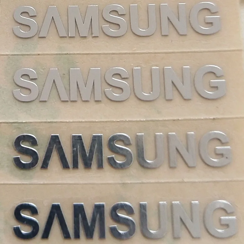 

Custom metal silver Samsung logo metal paste Samsung galaxy S3 s4 s5 metal stickers Samsung logo 1.9X0.3cm 100pcs Free shipping