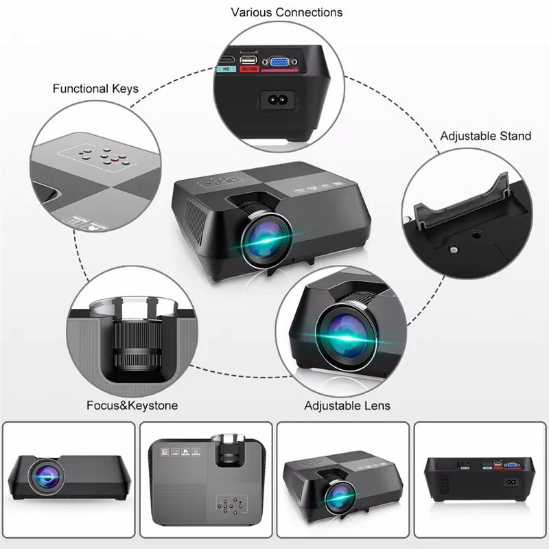 Портативный проектор LED мини-проектор проводной синхронизации Дисплей более стабильным по сравнению с Проектор Wi-Fi для дома Кино театральный фильм XNC