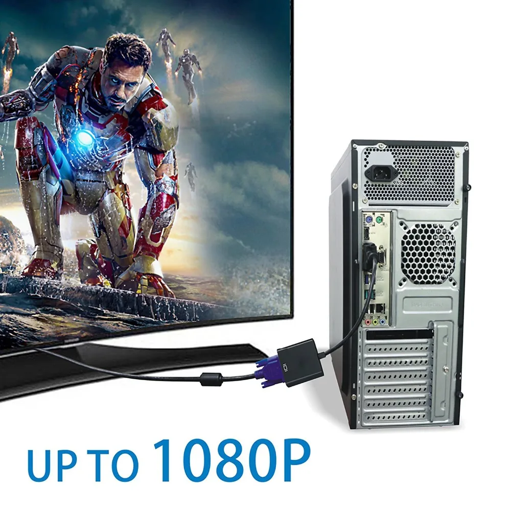 Dvi إلى vga محول ، 1080 وعاء النشطة dvi إلى vga محول محول 24 + 1 ذكر إلى أنثى دعم 60 هرتز و 3d ل dvi أنظمة