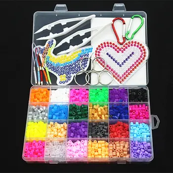 

5mm 24 color perler beads kit,hama beads with templates accessories for kids children DIY handmaking 3D puzzle Educational Toys