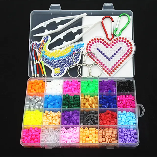 5mm 24 color perler beads kit,hama beads with templates accessories for